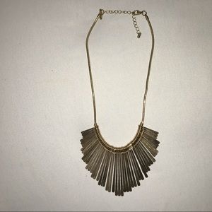 Natasha Gold Tone Bib Collar Runway Necklace